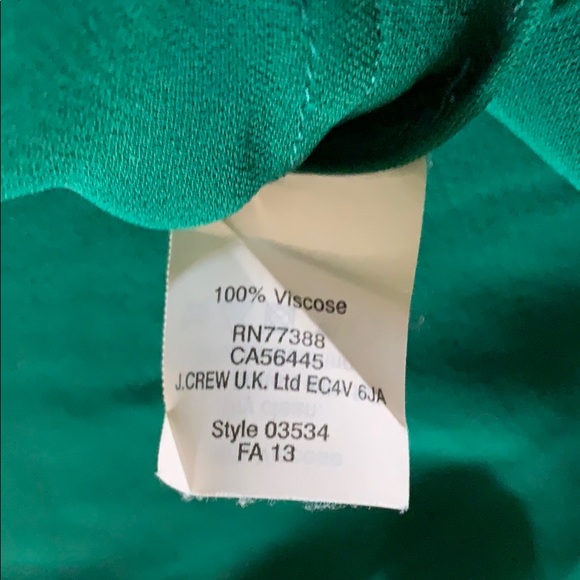 JCREW Green Half Button-Up Top Size 2 - Picture 3 of 4